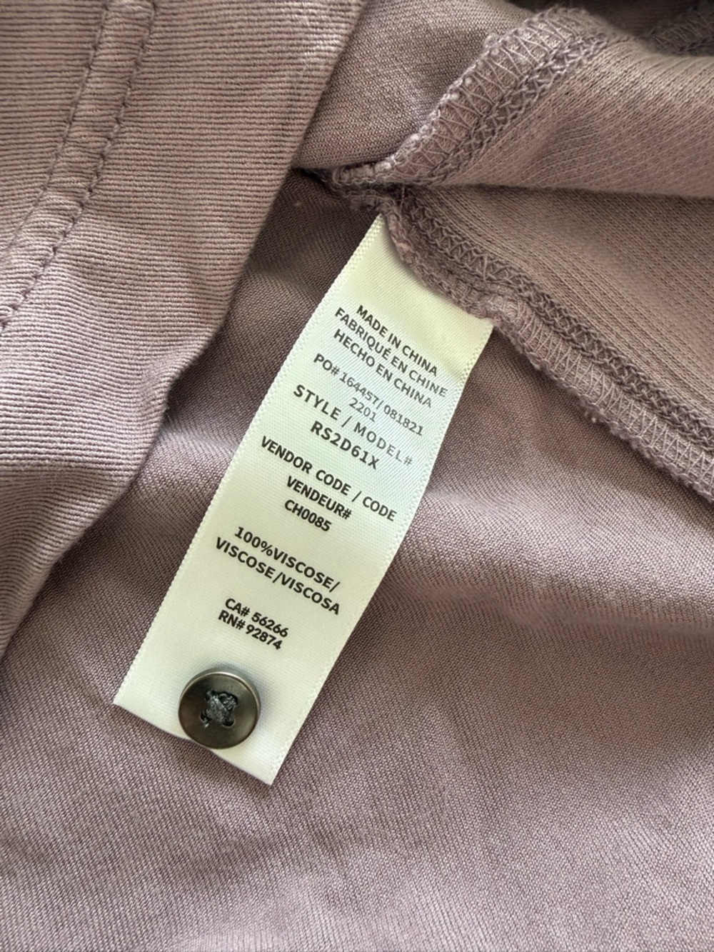 Splendid Mauve Sleeveless Henley Mini Dress - Picture 9 of 10